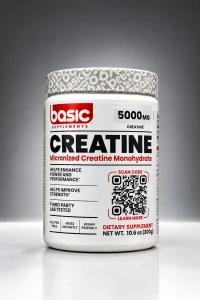 کراتین مونوهیدرات میکرونایز بیسیک ساپلمنتس – Basic Supplements Micronized Creatine Monohydrate 5000 mg – 300g