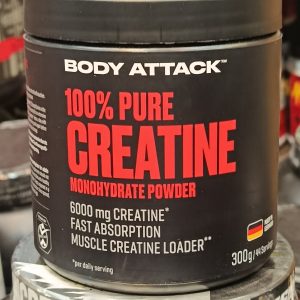 کراتین خالص بادی اتک (Body Attack 100% Pure Creatine Monohydrate Powder) – کراتین مونوهیدرات ۳۰0 گرم