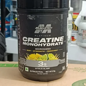 کراتین مونوهیدرات طعمدار پلاتینوم ماسل‌ ۳۱۵ گرم | باطعم مرکبات | Platinum Creatine Monohydrate Citrus Blast