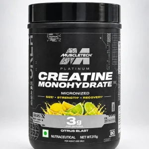 کراتین مونوهیدرات طعمدار پلاتینوم ماسل‌ ۳۱۵ گرم | باطعم مرکبات | Platinum Creatine Monohydrate Citrus Blast