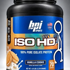پروتئین وی ایزوله بی پی آی BPI Sports ISO HD طعم وانیلا کوکی (Vanilla Cookie) – ۲۱۷۰ گرم